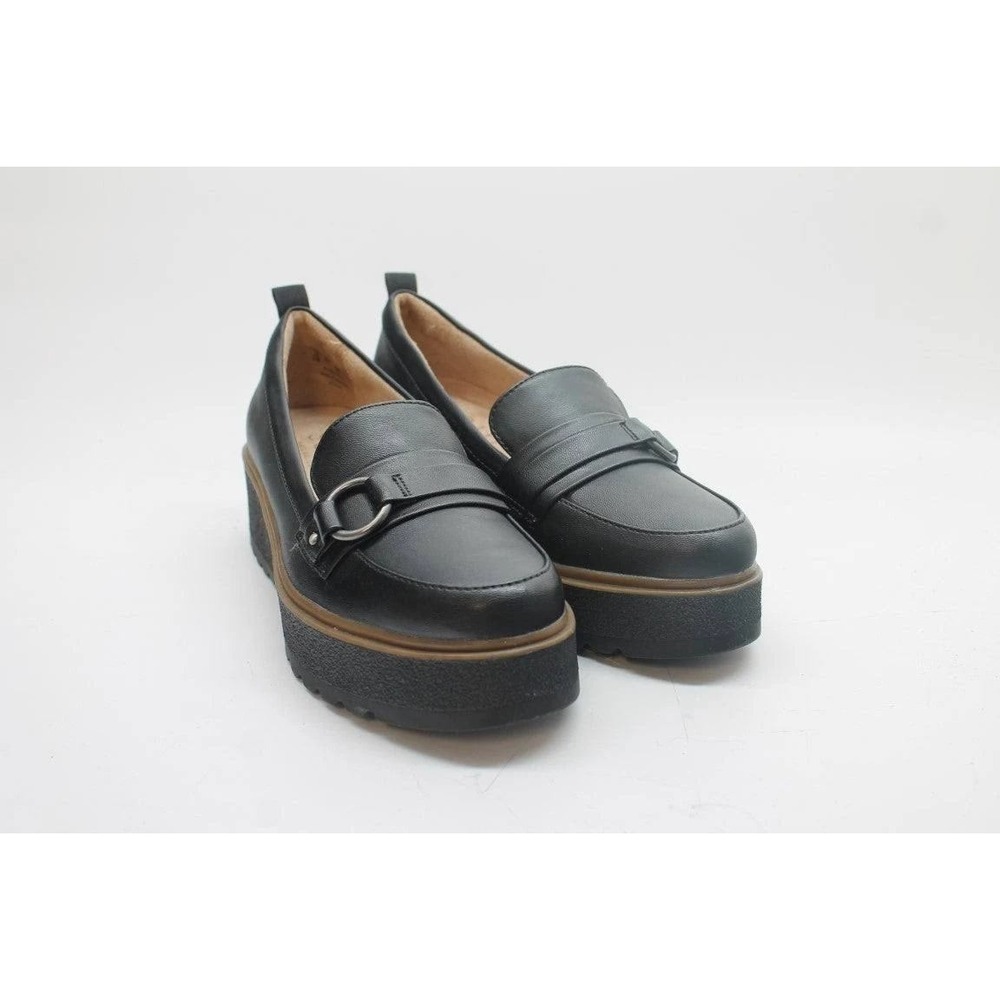 Soul Naturalizer Joyla Black Leather Loafers Womens Size 9M Slip On Shoes